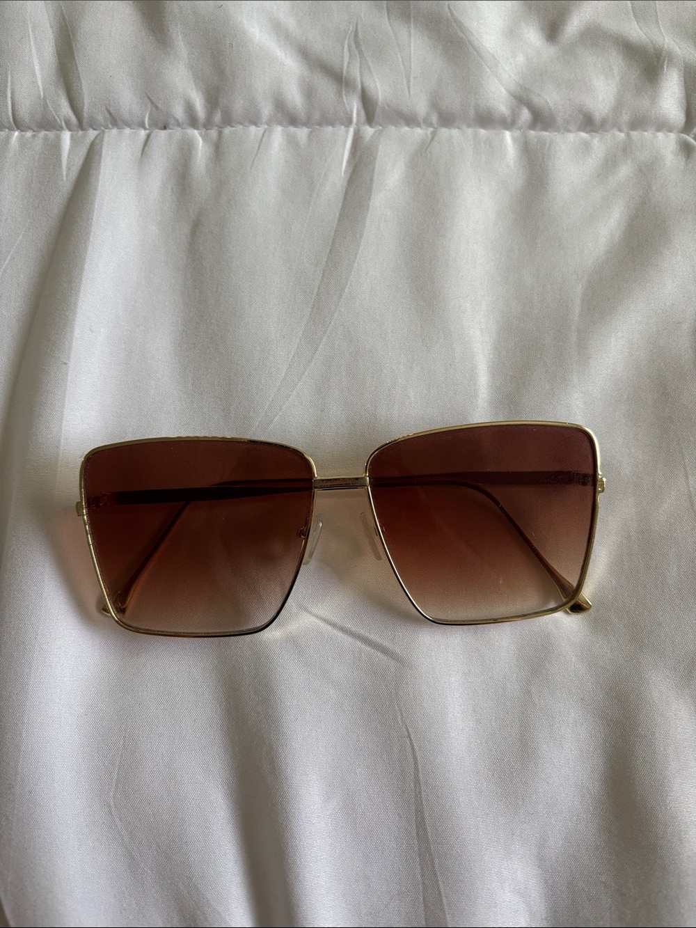 Classic Square Metal Frame Sunglasses - Brown Gradient